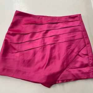 Endless Rose Fuchsia Satin Skort